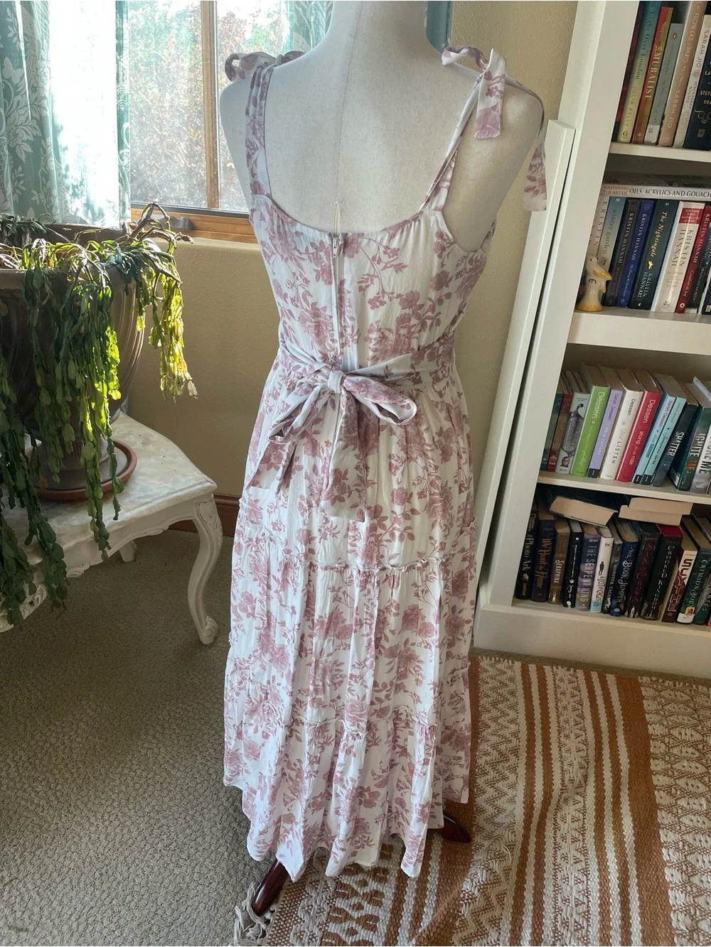 Trixxi cottagecore pink rose pattern maxi dress - Picture 2 of 10
